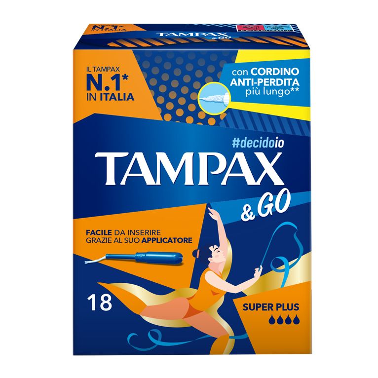 tampax &go super plus 18 pezzi