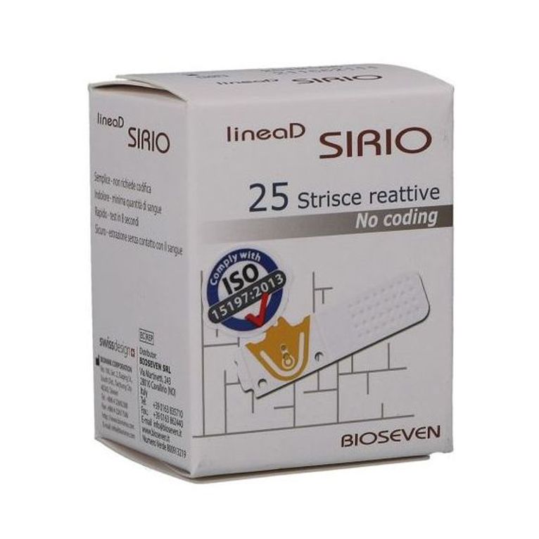 strisce misurazione glicemia linea d sirio 25 pezzi