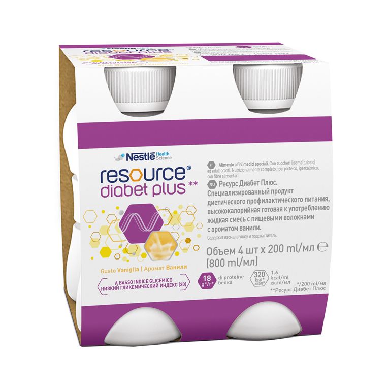 resource diabet plus vaniglia 4 x 200 ml