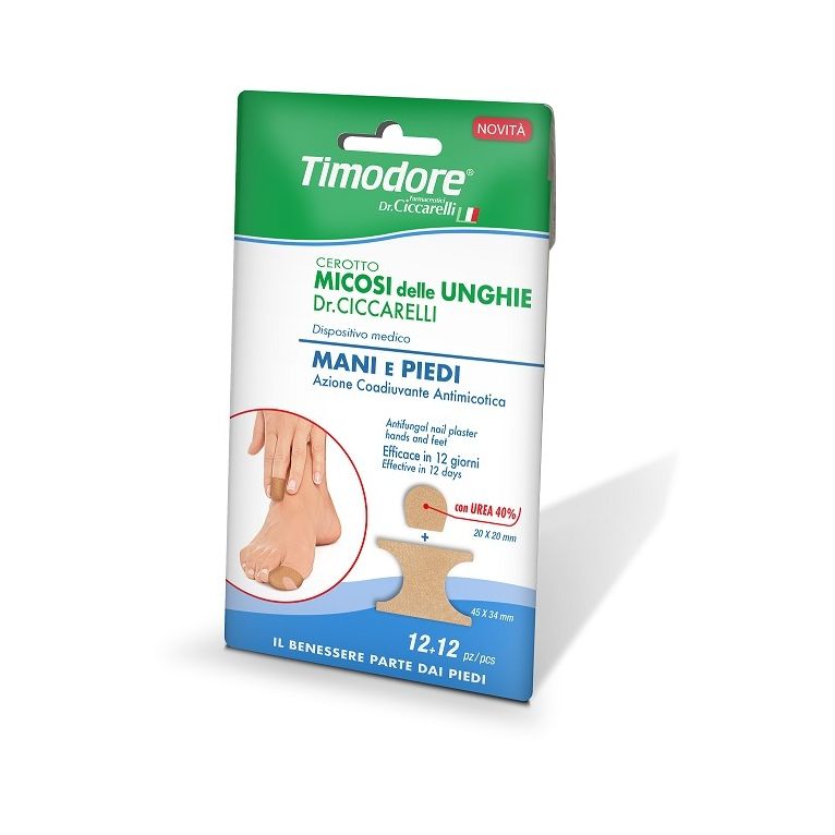 cerotto timodore per micosi unghie mani e piedi 12 + 12 pezzi