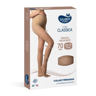 SAUBER COLLANT 70 DENARI PREMAMAN MAGLIA MICRORETE NEUTRO BEIGE 5 LINEA CLASSICA