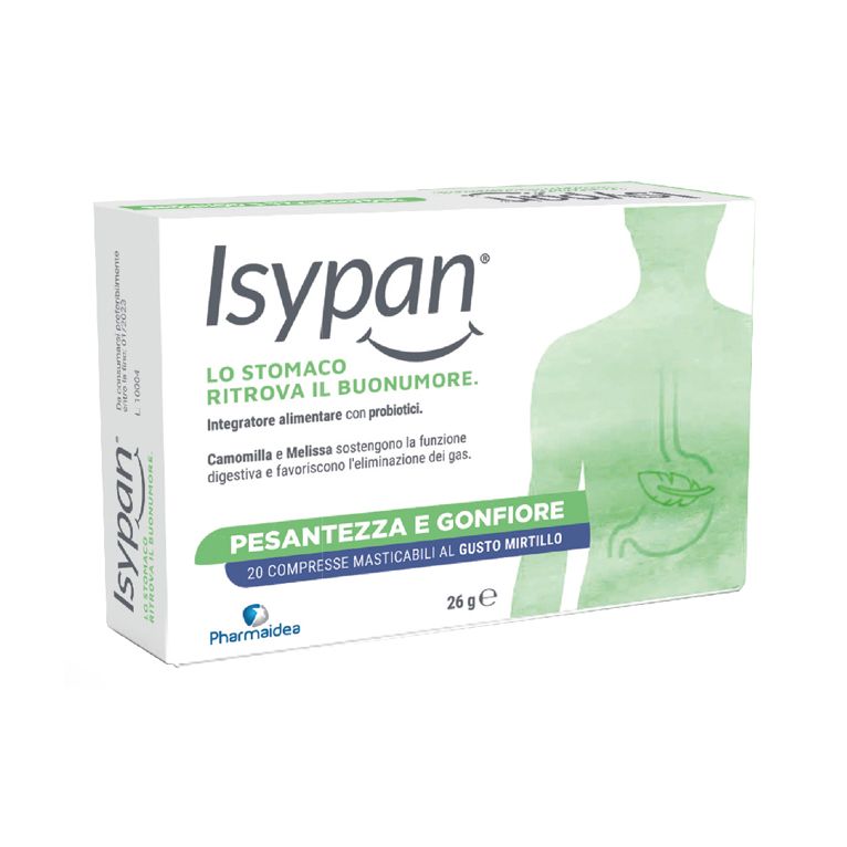 isypan pesantezza gonfiore 20 compresse masticabili