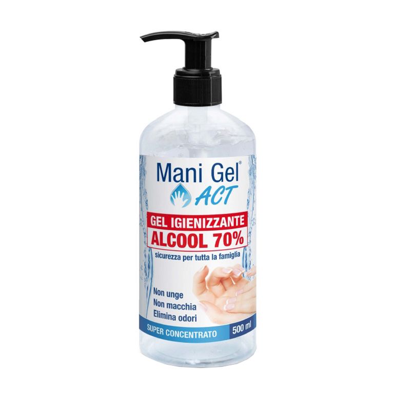 mani gel act gel igienizzante alcool 70% 500 ml