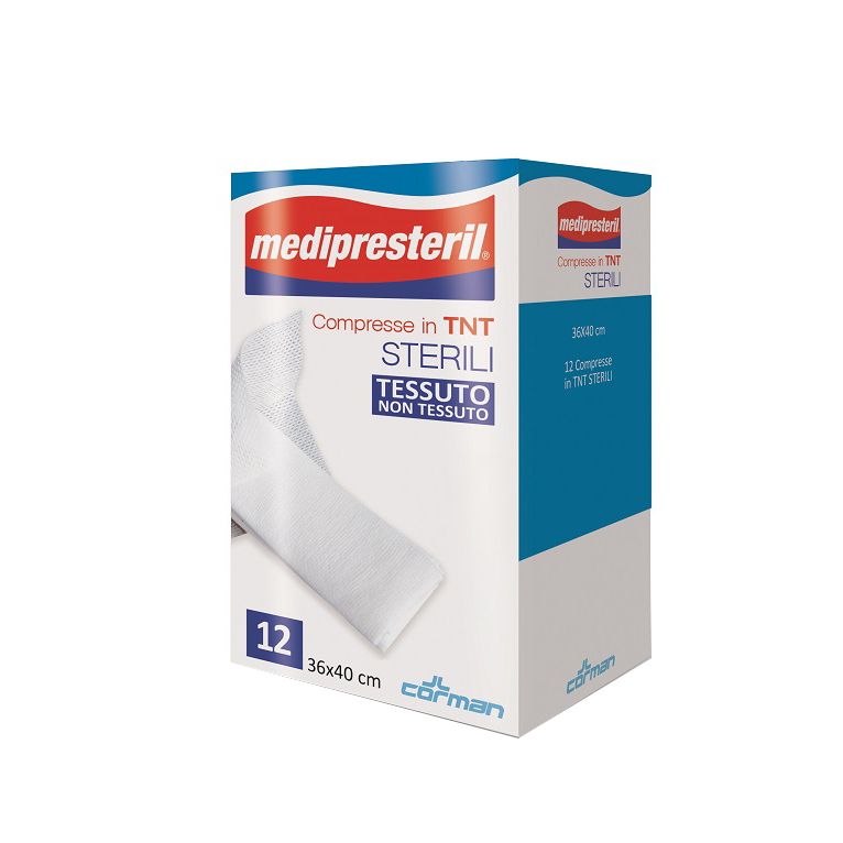 garza compressa medipresteril tnt 36x40cm 12 pezzi