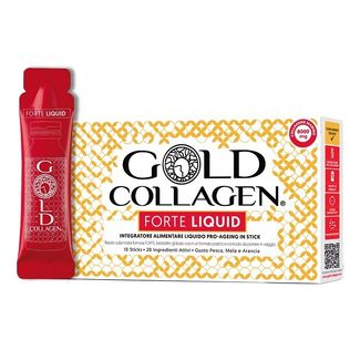 GOLD COLLAGEN FORTE LIQUID 10 STICKS DA 25 ML GUSTO PESCA MELA E ARANCIA CON EDULCORANTE