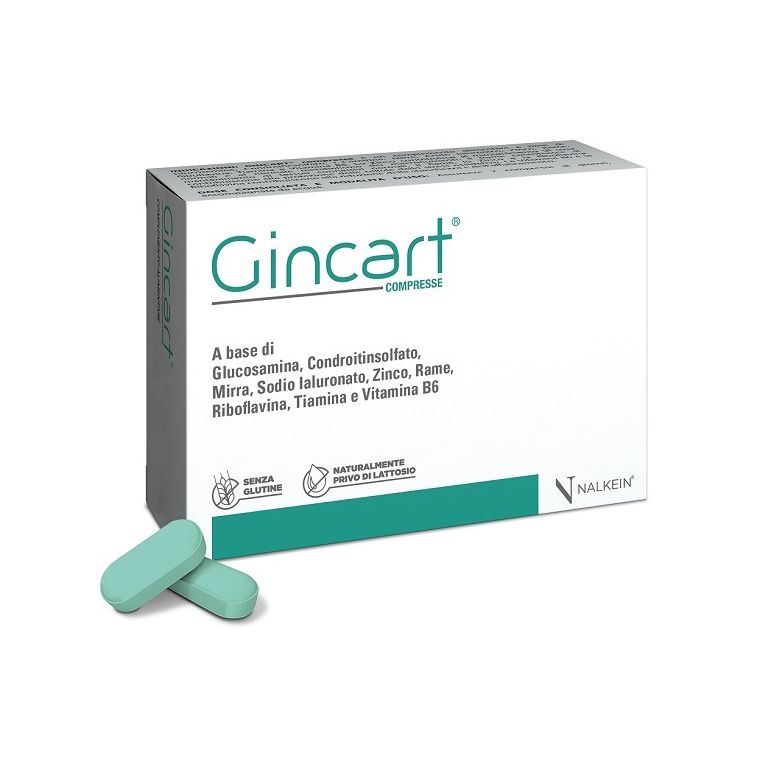 gincart 30 compresse rivestite da 1,25 g senza glutine naturalmente privo di lattosio