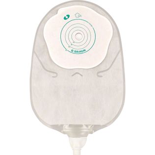 SACCA UROSTOMIA MONO PEZZO CON PROTETTORE CUTANEO E ADESIVOMICROPOROSO CON RUBINETO E VALVOLA ANTIREFLUSSO SILK MISURA12/55MM 30 PEZZI FLEXIMA URO
