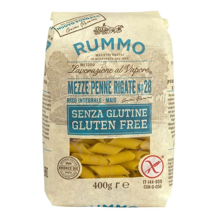 rummo mezze penne rigate n28 riso integrale e mais 400 g