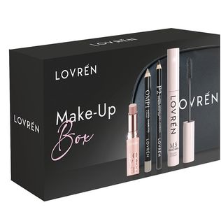 LOVREN BEAUTY BOX MAKE-UP 1 MASCARA M3 + 1 MATITA OCCHI P2 +1 MATITA OMBRETTO OMP1 + 1 LIPSTICK BALM COLOR BOOST NUDE LB1