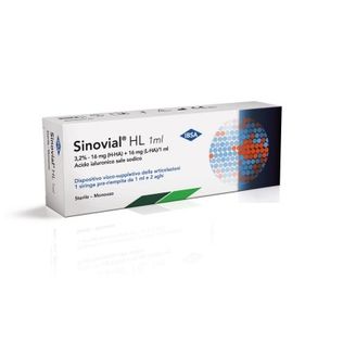 SIRINGA INTRA-ARTICOLARE SINOVIAL HL 32 ACIDO IALURONICO SALE SODICO 16MG H-HA + 16MG H-LA/1ML + AGO 22 GAUGE + AGO 29 GAUGE