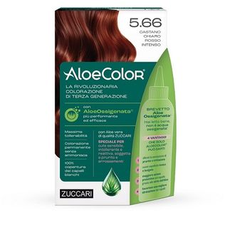 ALOECOLOR 5,66 CASTANO CHIARO ROSSO INTENSO TINTA PERMANENTECAPELLI COLORE AD ALTA PIGMENTAZIONE 50 ML + RIVELATORE ALOEOSSIGENATA 75 ML + SHAMPOO ALOECARE 15 ML + GUANTI