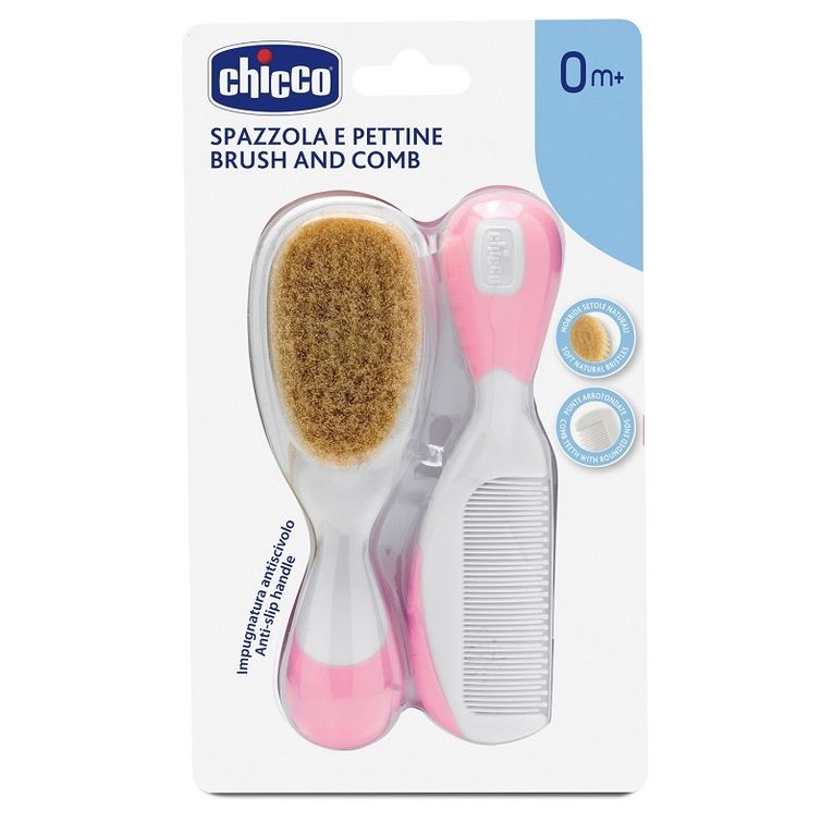 chicco spazzola + pettine rosa