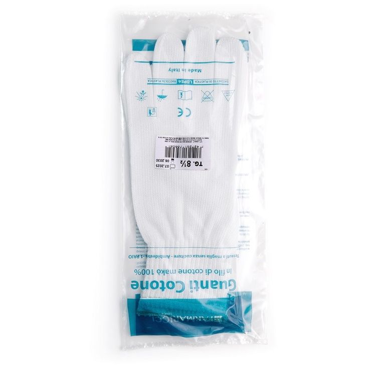 guanto chirurgico cotone felpato 8,5