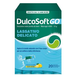 DULCOSOFT GO 20 BUSTINE DA 20 ML GUSTO LIMONE SENZA ZUCCHEROSENZA GLUTINE SENZA LATTOSIO