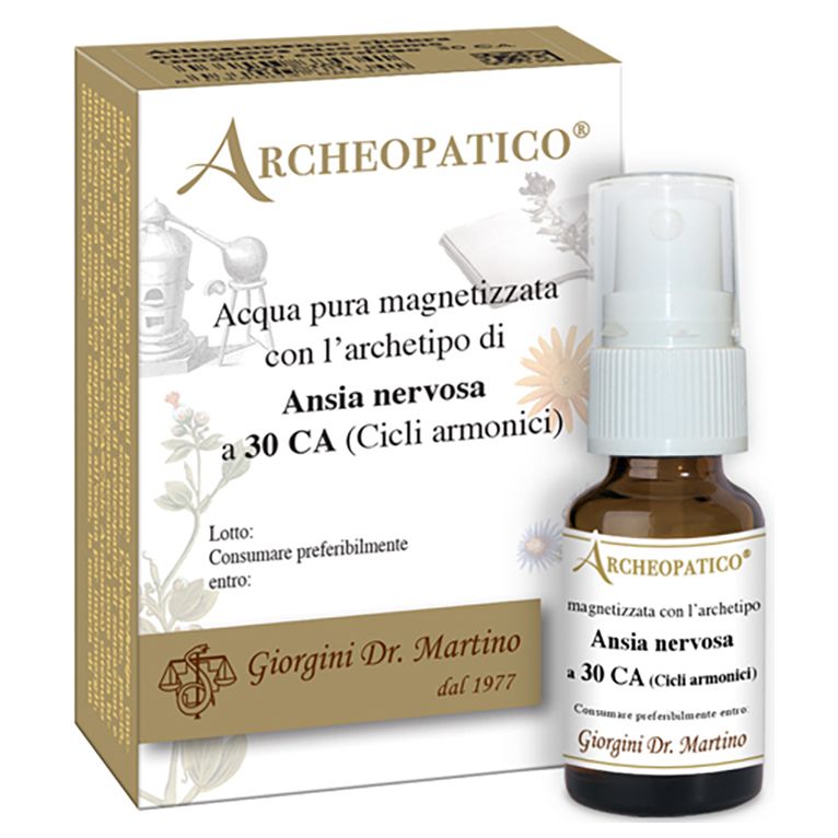 archeopatico acqua pura magnetizzata con archetipo ansia nervosa a 30 cicli armonici 10 ml