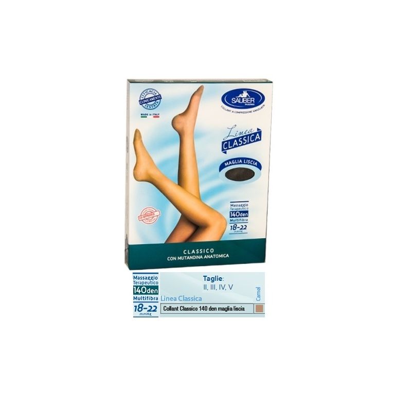 sauber classico collant 140 denari maglia liscia camel 4