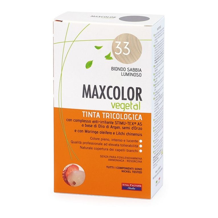 maxcolor vegetal tinta tricologica 33 biondo sabbia luminoso140 ml