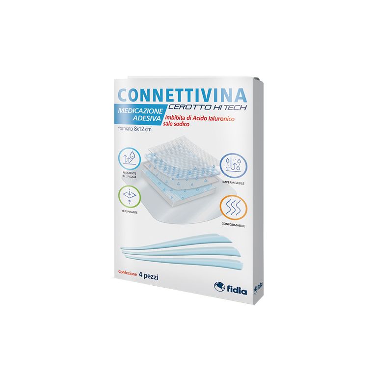 cerotto connettivina hitech 8 x 12 cm 4 pezzi