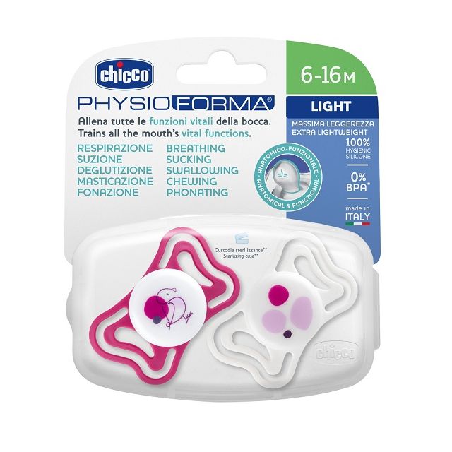 chicco-succhietto-light-rosa-silicone-6-16m-2-pezzi-020e50