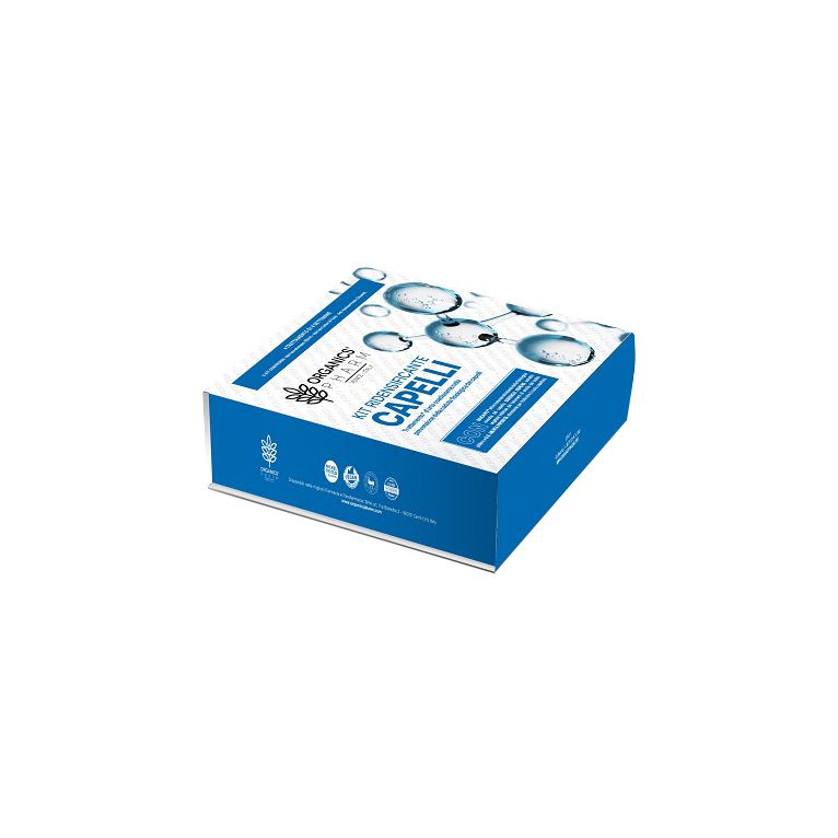 organics pharm kit ridensificante capelli 1 lozione anticaduta 4 fiale da 0,6 ml + 1 shampoo rivitalizzante 150 ml + 1 anti hairloss patch 14 bustine