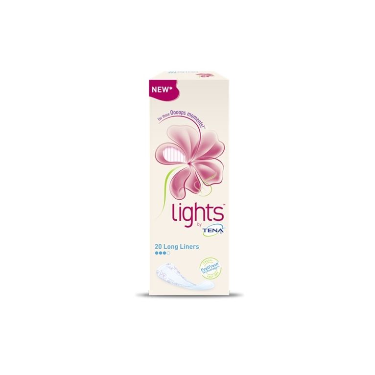 salvaslip per incontinenza piccole perdite lights by tena long 20 pezzi