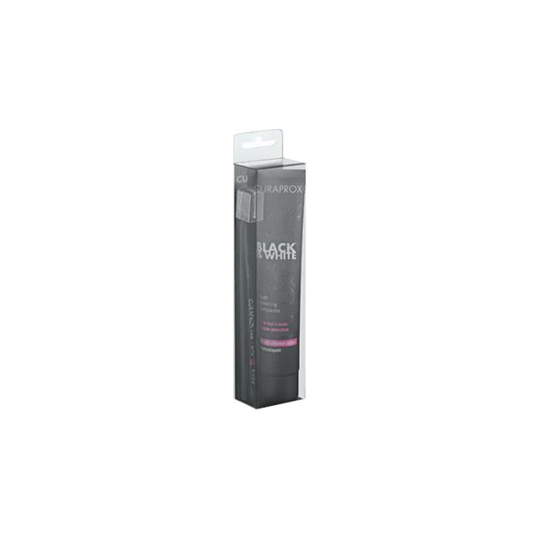curaprox black is white dentifrici sbiancanti 1 dentifricioda 90ml + 1 spazzolino