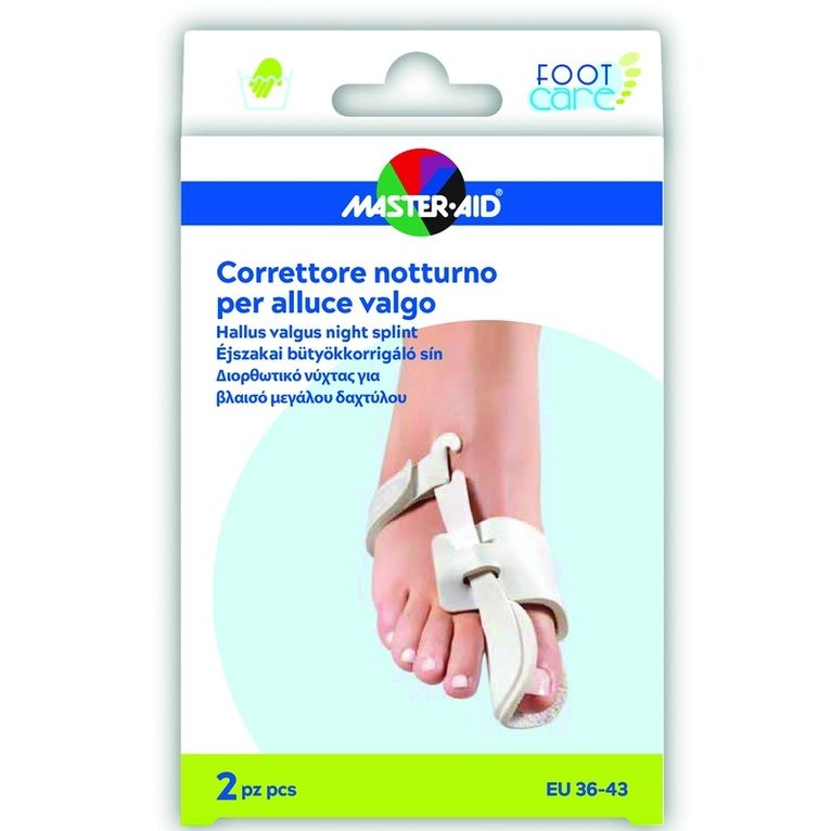 correttore notte alluce valgo master-aid footcare 36-43 2 pezzi d10
