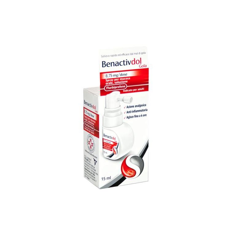 benactivdol gola spray mucosa orale 15 ml 8,75 mg/dose
