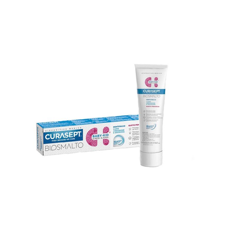 curasept biosmalto dentifricio baby kid fragola carie abrasione & erosione 50 ml