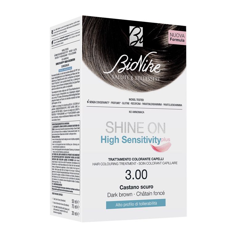 shine on high sensitivity plus castano scuro 3,00 rivelatorein crema 75 ml + crema colorante 50 ml