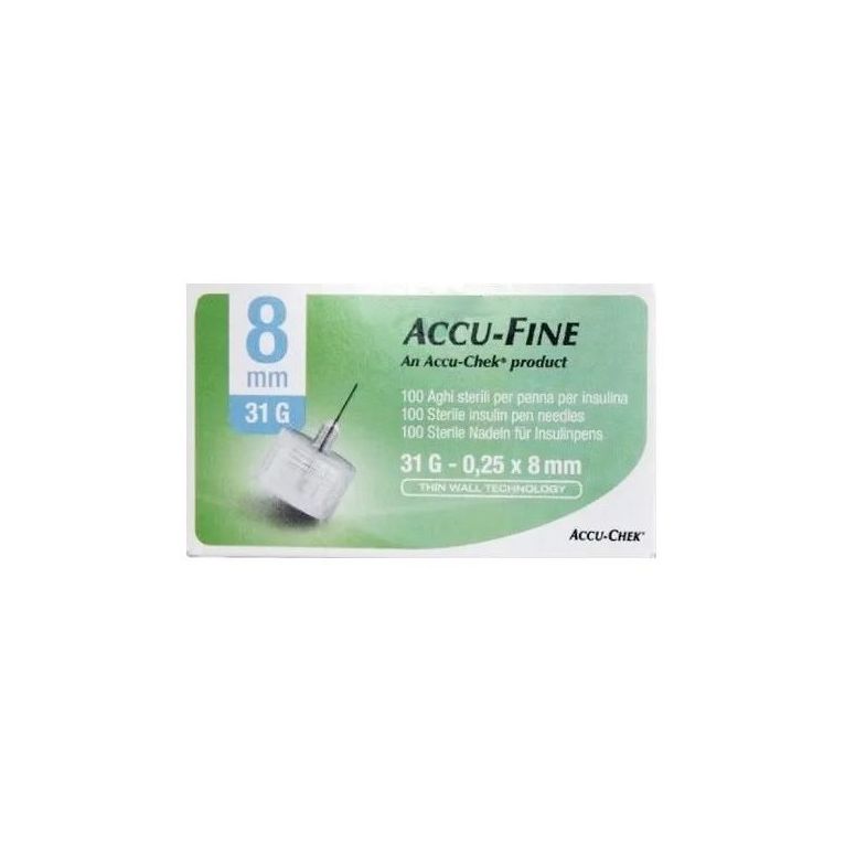 ago per penna da insulina accu-fine pen needle accu-chek gauge 31 x 8mm 100 pezzi