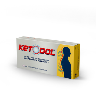 KETODOL 20 cpr 25 mg + 200 mg
