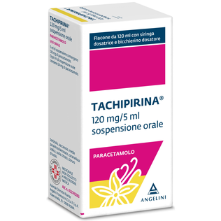 TACHIPIRINA orale sosp 120 ml 120 mg/5 ml + adattatore + siringa dosatrice + bicchierino dosatore gusto vaniglia caramello