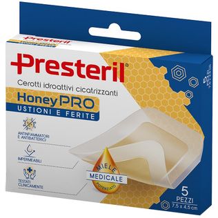 CEROTTO IDROATTIVO CICATRIZZANTE PRESTERIL HONEYPRO 5X7 CM 5PEZZI
