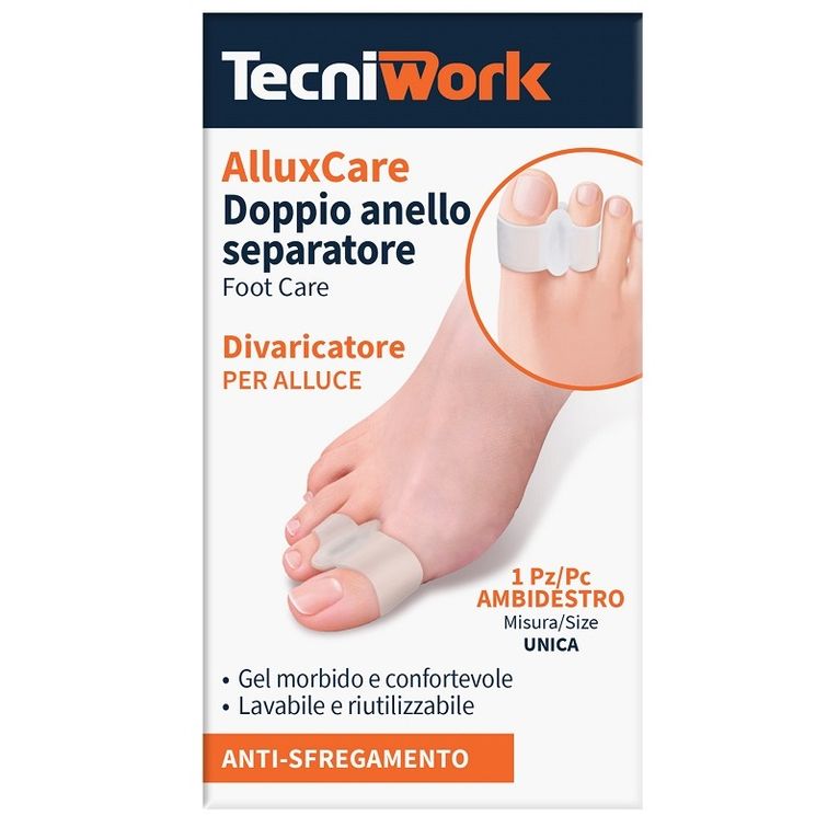 allux care separatore e divaricatore per alluce a doppio anello