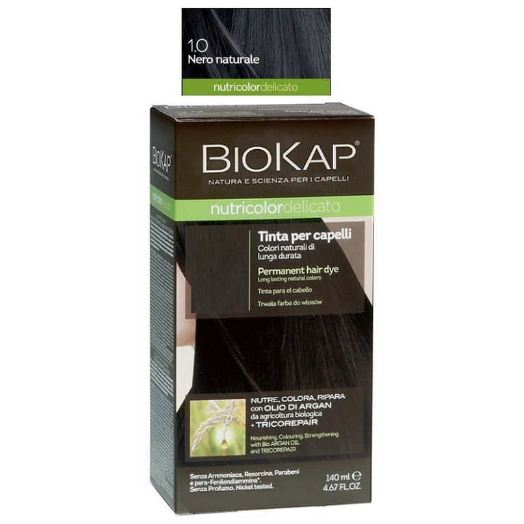 biokap nutricolor delicato 1,0 nero naturale tinta tubo + flacone