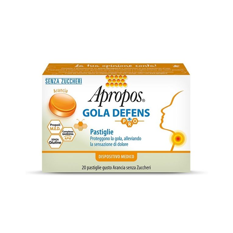 apropos gola defens pro 20 pastiglie arancia senza zucchero