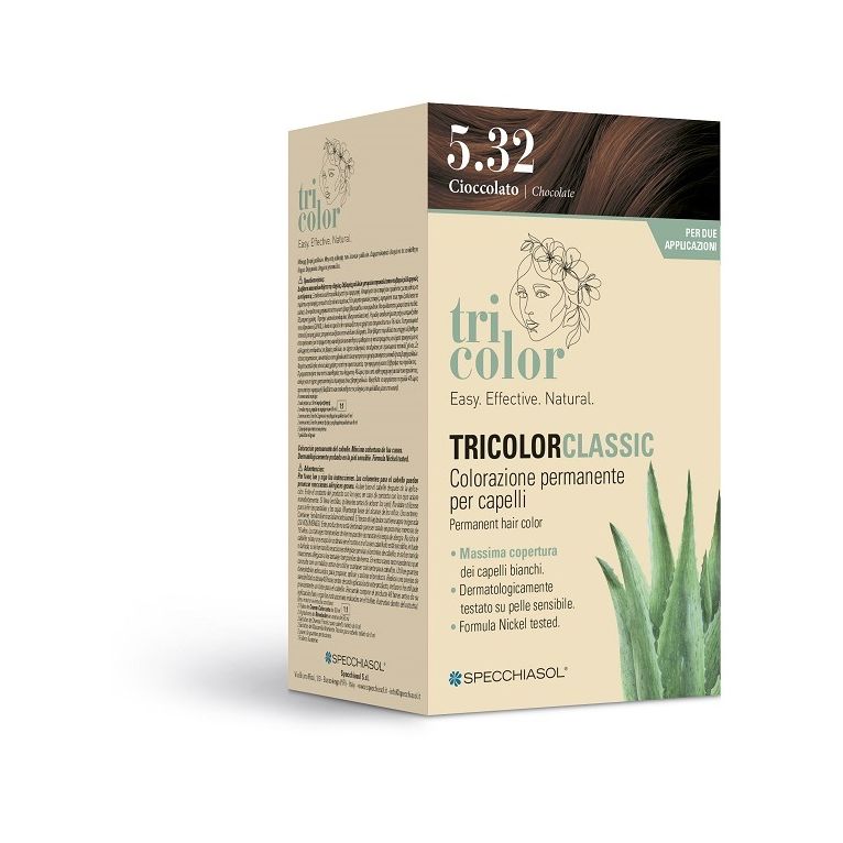 tricolor classic 5,32 cioccolato 2 tubi 50 ml + 2 shaker 50ml + 4 bustine 8 ml