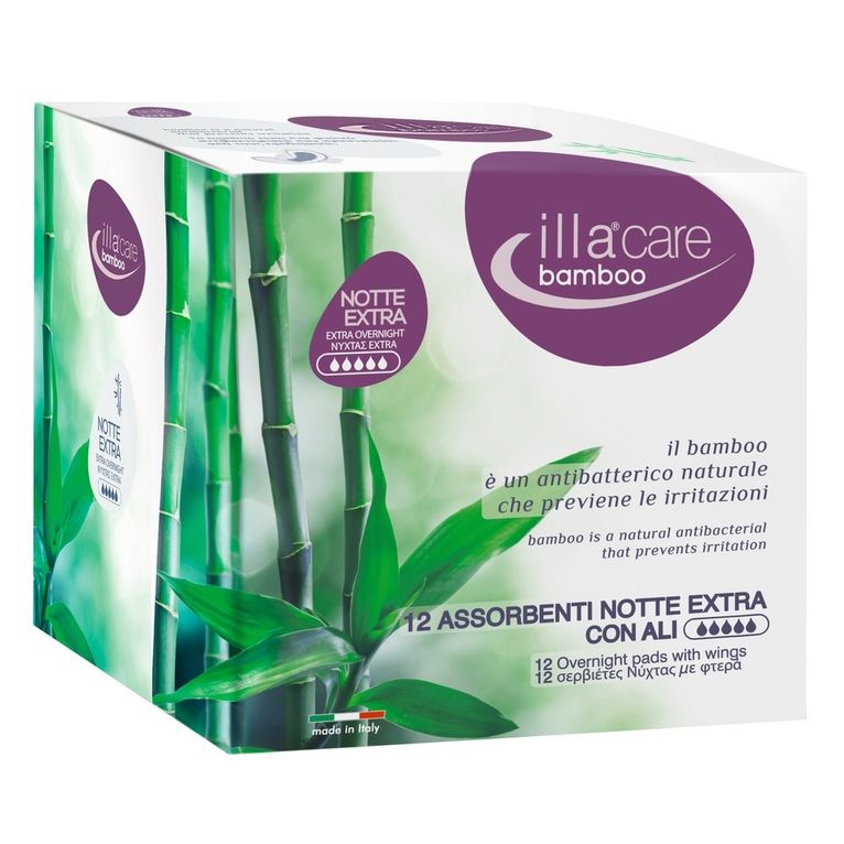 illa care bamboo assorbenti notte extra 12 pezzi