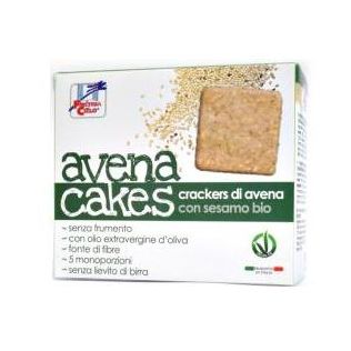 AVENACAKES CRACKERS DI AVENA CON SESAMO BIO VEGAN SENZA LIEVITO DI BIRRA CON OLIO EXTRAVERGINE DI OLIVA 250 G