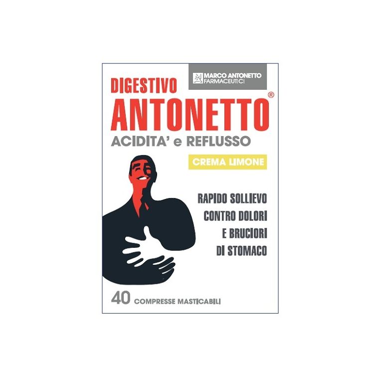 digestivo antonetto acidita' e reflusso crema al limone 40 compresse masticabili