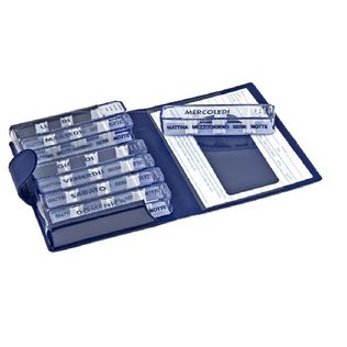 PORTAPILLOLE SETTIMANALE MEDIDOS BLU APERTURA/CHIUSA IN VELCRO 10,5X15,5X2,5 CM_