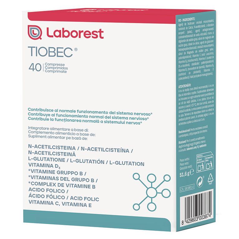 tiobec 40 compresse nuova formulazione senza glutine senza lattosio