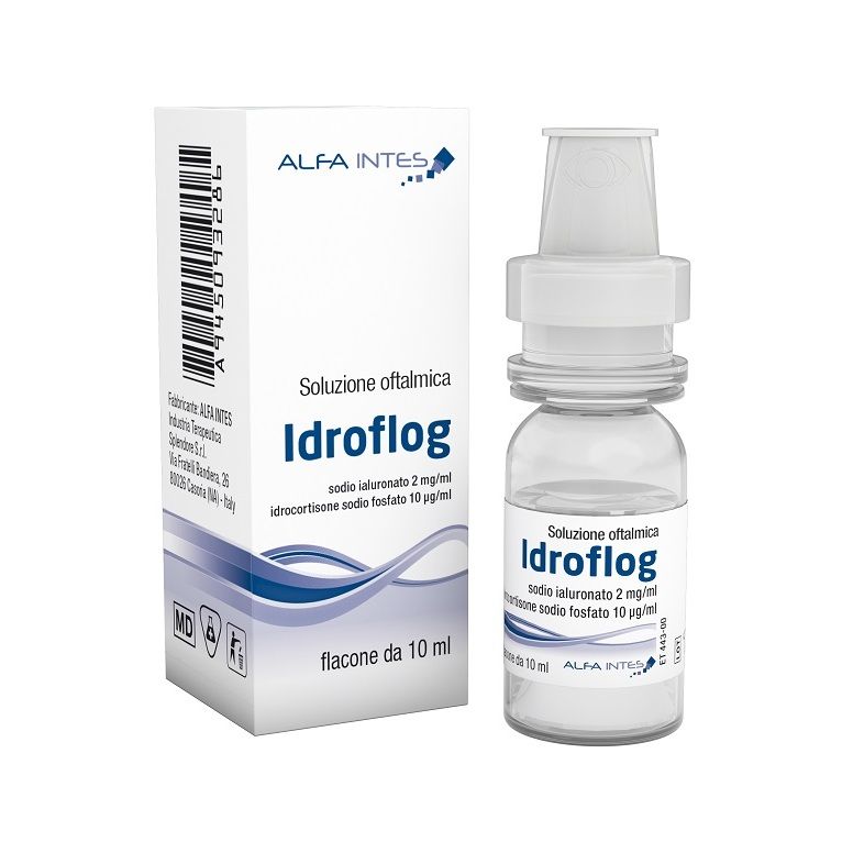 soluzione oftalmica idroflog acido ialuronato 2 mg/ml e idrocortisone sodio fosfato 10 mcg/ml 10 ml