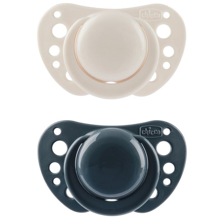 chicco succhietti air blu silicone 6-16 mesi 2 pezzi