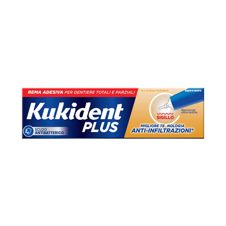 kukident plus barriera anti-cibo neutro crema adesiva dentiere 40 g