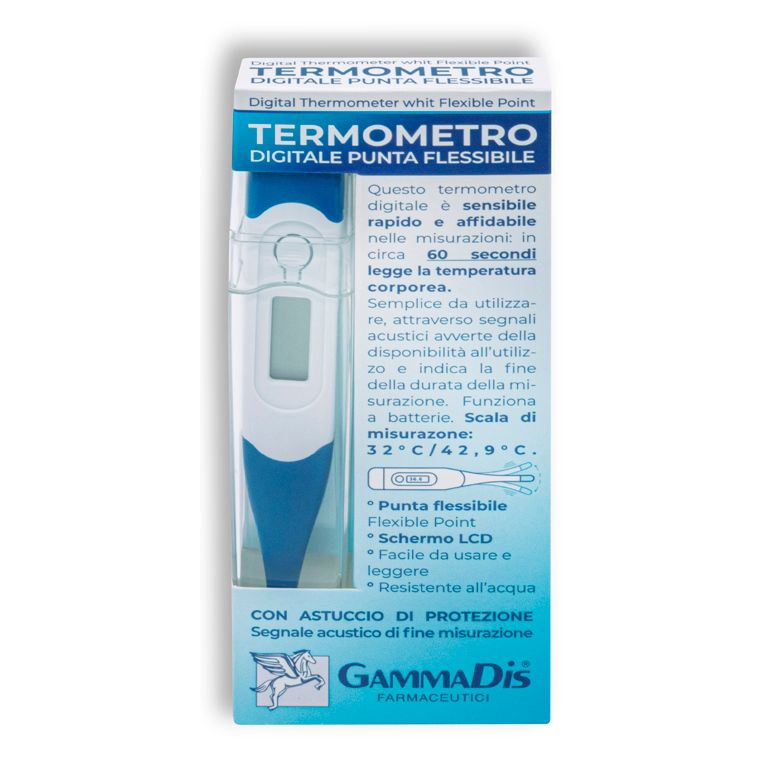 termometro digitale punta flessibile con custodia protettivamedicare