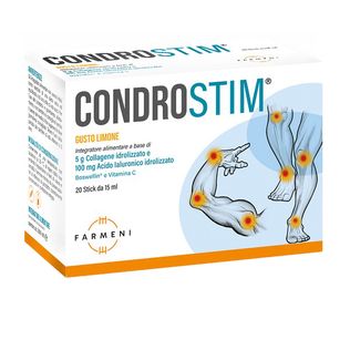 CONDROSTIM 20 STICS DA 15 ML GUSTO LIMONE CON ZUCCHERO CON EDULCORANTE SENZA GLUTINE SENZA LATTOSIO