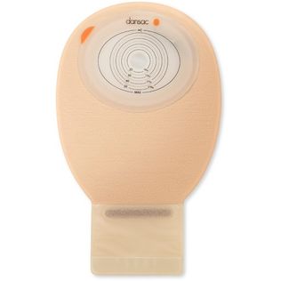 DANSAC NOVALIFE TRE 1 SACCA APERTA OPACA PIANA MIDI PER ILEOSTOMIA CON FINESTRA RITAGLIABILE 15-55X70 MM 420 ML 30 PEZZI
