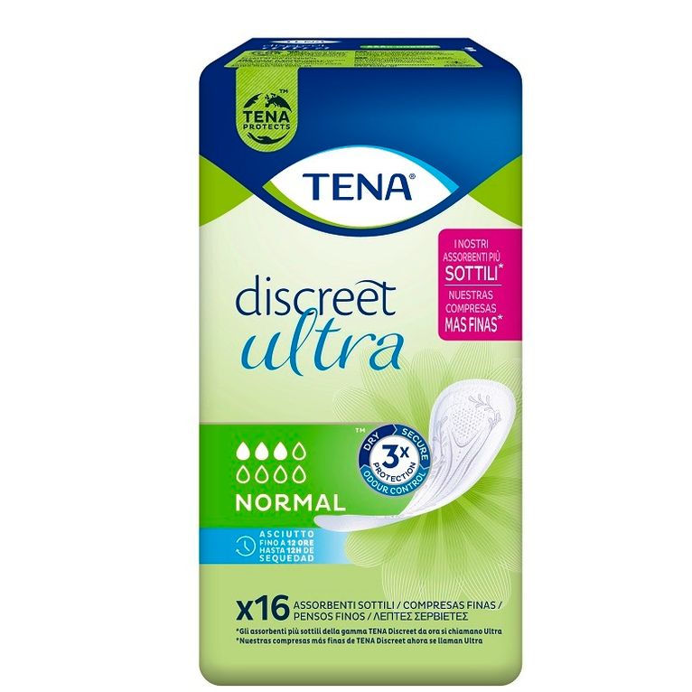 pannolone sagomato tena discreet ultra normal 16 pezzi